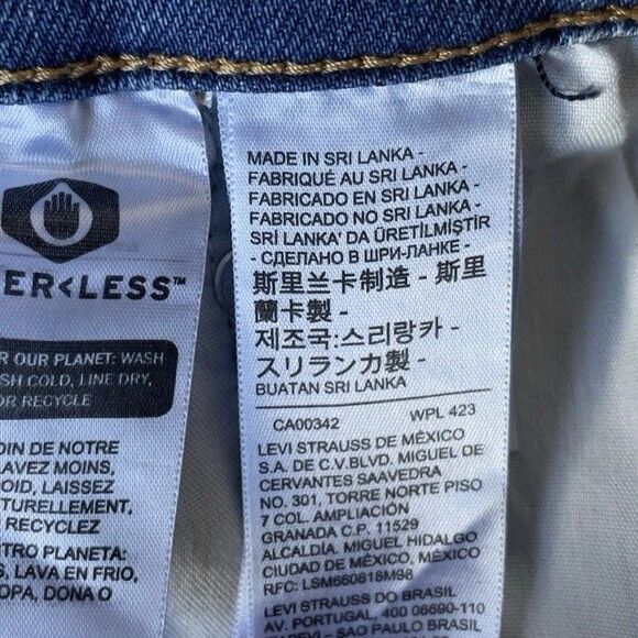 Levi's Ribcage Straight Ankle High-Rise Raw Hem Stretch Blue Jeans Women’s Sz 32 - Picture 11 of 13